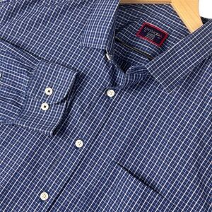 UNTUCKit Shirt Mens XL Blue Check Wrinkle Free Button Down Preppy Office